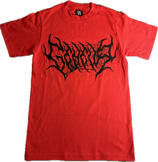 RED "ARACHNOPHOBIA" TEE